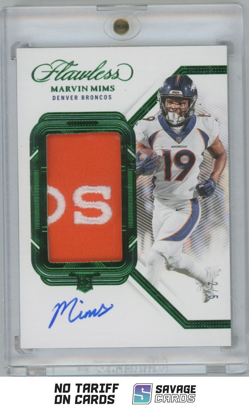 Marvin Mims Panini Flawless Rookie Patch Autographs #RPAMMI Emerald