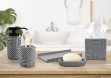 Bathroom Set 6 Piece Bath Ensemble Includes 2 Soap Dispensers, Toothbrush Hol...