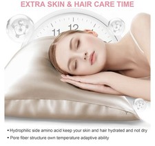 Satin Pillow Case Standard Champagne Color Smooth and Gentle on Skin Hair NIB