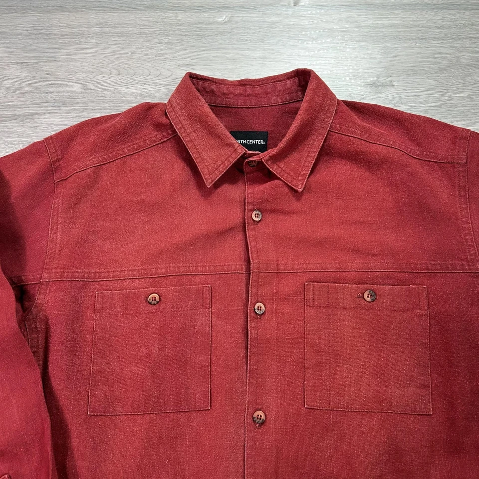 Camisa Smith Center Para Hombres XL Abotonada Manga Larga Cáñamo Algodón Hecha en EE. UU. Ropa de Trabajo Foto 3 de 4