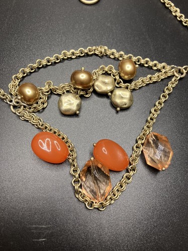 Jones New York Halskette 18 1/2" Orange Antik Gold Knebelverschluss - Bild 4 von 5