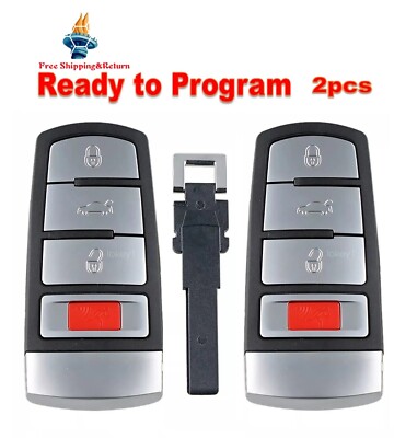 2 For 2009 2010 2011 2012 2013 2014 2015 Volkswagen CC Smart Prox Remote Key Fob