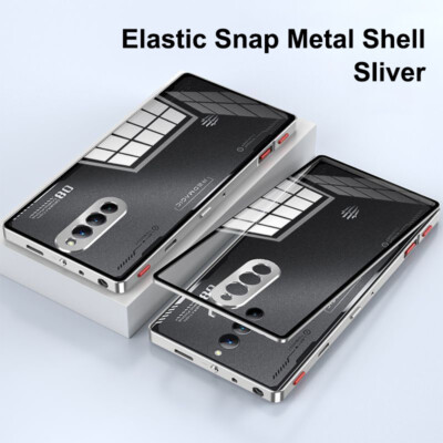 For nubia Red Magic 8 Pro+ Hybrid Metal Bumper Magnetic Back Glass Cover Case