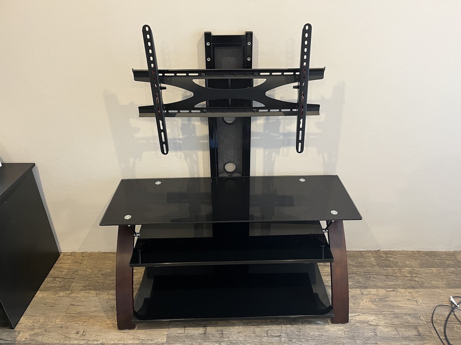 TV Entertainment Unit Brentwood 3 Tiers Tempered Glass TV Stand eBay