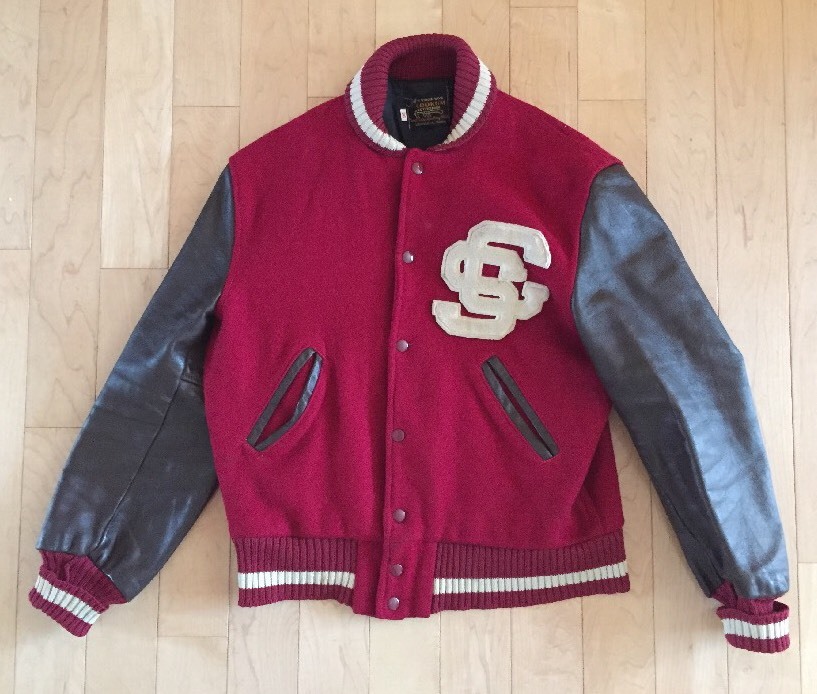 VTG SKOOKUM Letterman Jacket Wool Leather. Sz 36. Red VTG SKOOKUM Letterman Jacket Wool Leather. Sz 36. Red