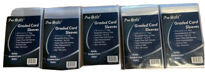 500 PRO SAFE GRADED RESEALABLE CARD Sleeves PSA Beckett Bag Slab Soft 34015
