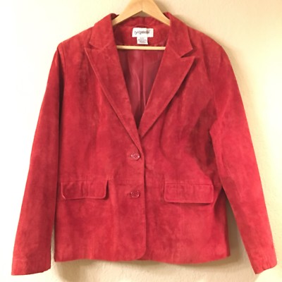 Suede Jacket Berry Red Size 14 Bagatelle Excellent Condition Christmas Red 