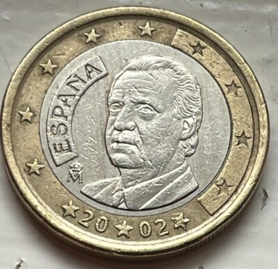 Spain 1 Euro 2002 Bi-Metallic Coin, Espana, Juan Carlos I