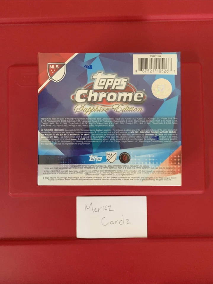 2021 Topps Chrome MLS Sapphire Edition Hobby Box - Factory Sealed - In Hand - Image 2 of 4