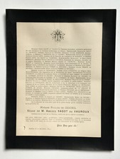 SAGOT VAUROUX Gigord Leps Faire Part Fayet Montjoye SAINTES Choquet Poligny 1894