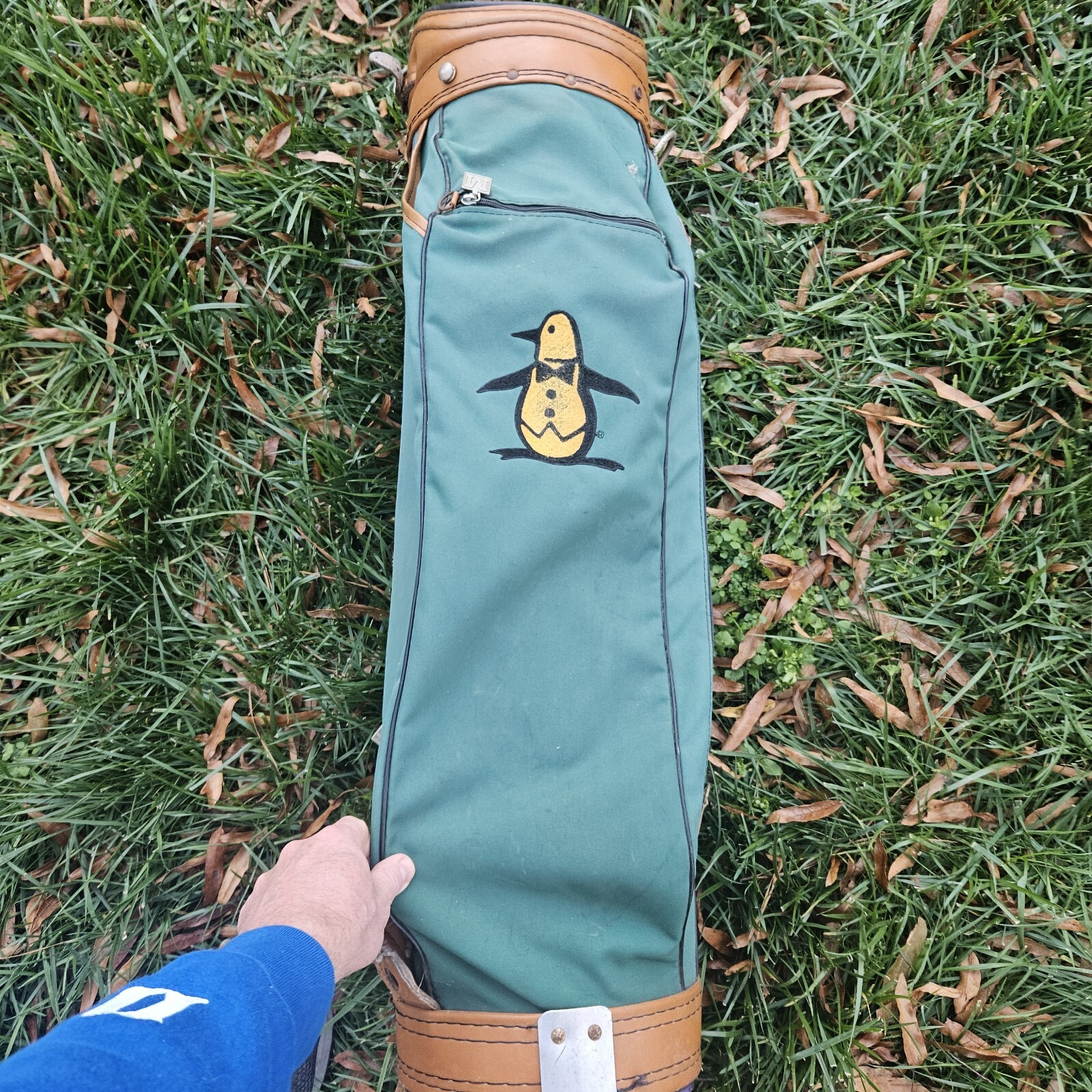 Vintage Ron Miller Golf Bag Brown Green Munsingwear Penguin Pro Model