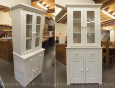 HAMPSHIRE ALL PAINTED 2 DOOR GLAZED DISPLAY DRESSER SOLID PINE - F&B POINTING