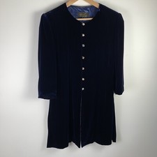 Beatrice Von Tresckow Velvet Jacket Size 12 Midnight Blue Chest 37" **flaws**