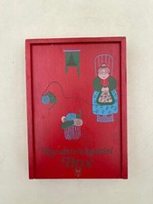 8/3 Rundstricknadel Box  Holz / DDR / 70er Jahre / Holzbox / Vintage / Oma / Rot