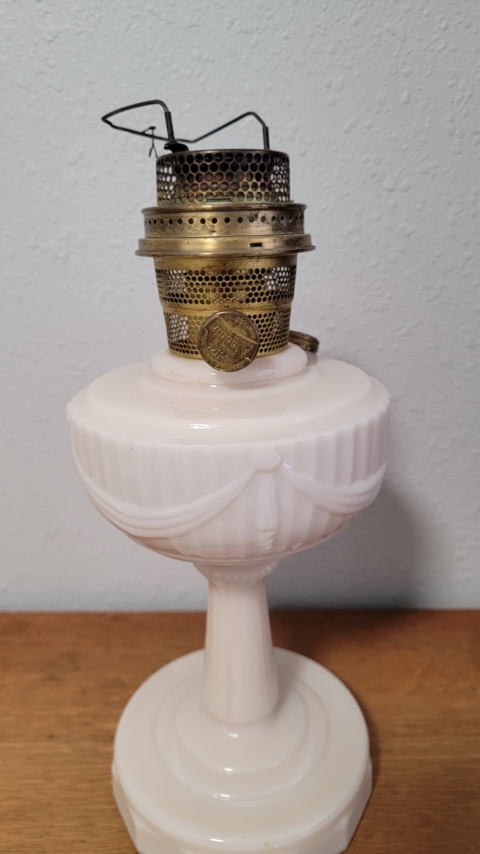 Vintage 1940s Aladdin Tall Lincoln Drape Pink Alacite Glass