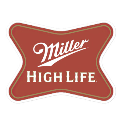 Miller High Life Beer Decal Bumper Sticker - Vinyl Self-Adhesive Bar Logo Sticker