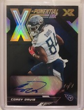 2019 XR Corey Davis 1/1 RARE Black Auto X-Ponential Ink Tennessee Titans WMU WR