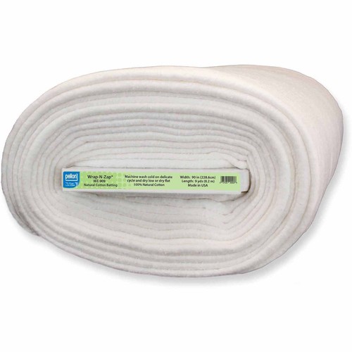 Pellon Wrap N Zap Natural 100 Cotton Batting Quilt Roll 90" Wide 9