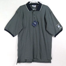 Slazenger Polo Shirt Men's size L Americana Collection Striped Gray Black NWT