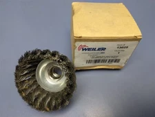 Lot of 2 Weiler 13025 2-3/4" Single Row Knot Wire Cup Brush .014" Steel Fill