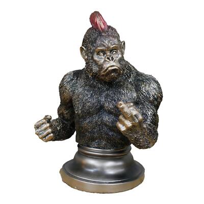Gorilla Ornament Bust Animal Monkey Funny Swearing Figurine Statue