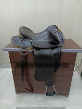 Equistallion New leather western stock endurance hb Australian saddle with cinch