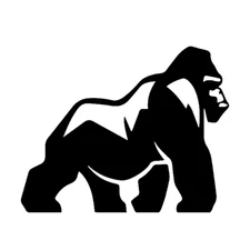 Gorilla - 5" Black Vinyl Graphic Decal Car Truck Windows Laptop Tablet