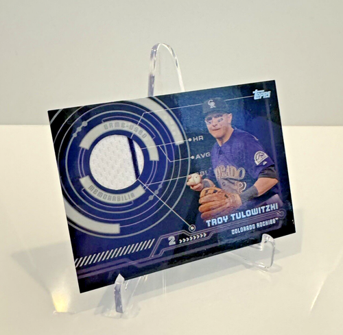 2014 Topps Trajectory Relics Game Used Mem Troy Tulowitzki #TR-TT Rockies - Picture 2 of 3