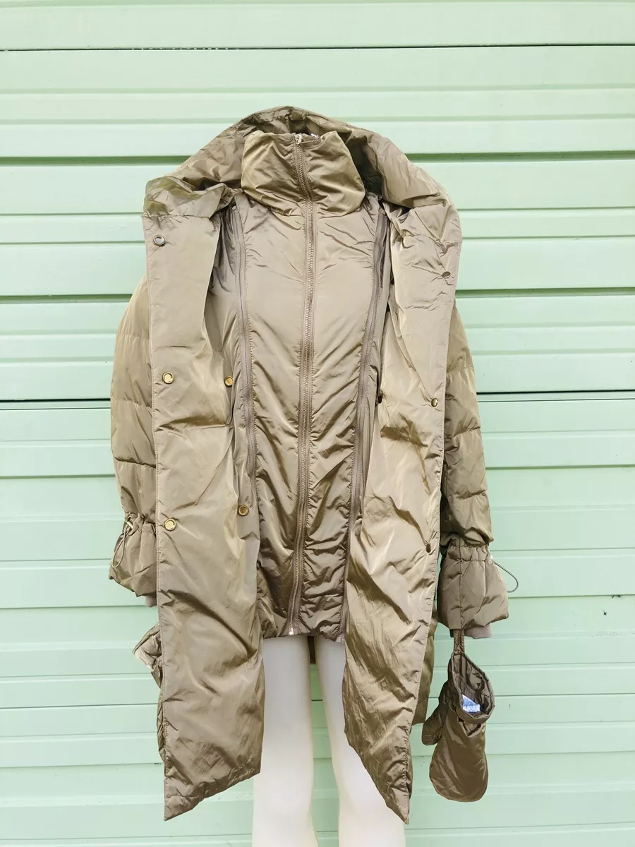 Zara down puffer clearance coat with wraparound collar
