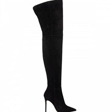 Women Stiletto Over Knee Thigh High Heel Boots Suede Party Pointed Toe Zip Shoes