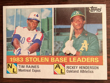 1984 Topps - League Leaders #134 Rickey Henderson, Tim Raines