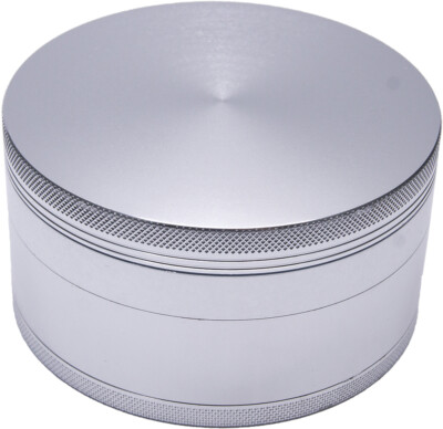 large tobacco grinder 4 Inch Aluminum Huge 4 Piece Grinder Tobacco Herb Spice Crusher Silver  Color
