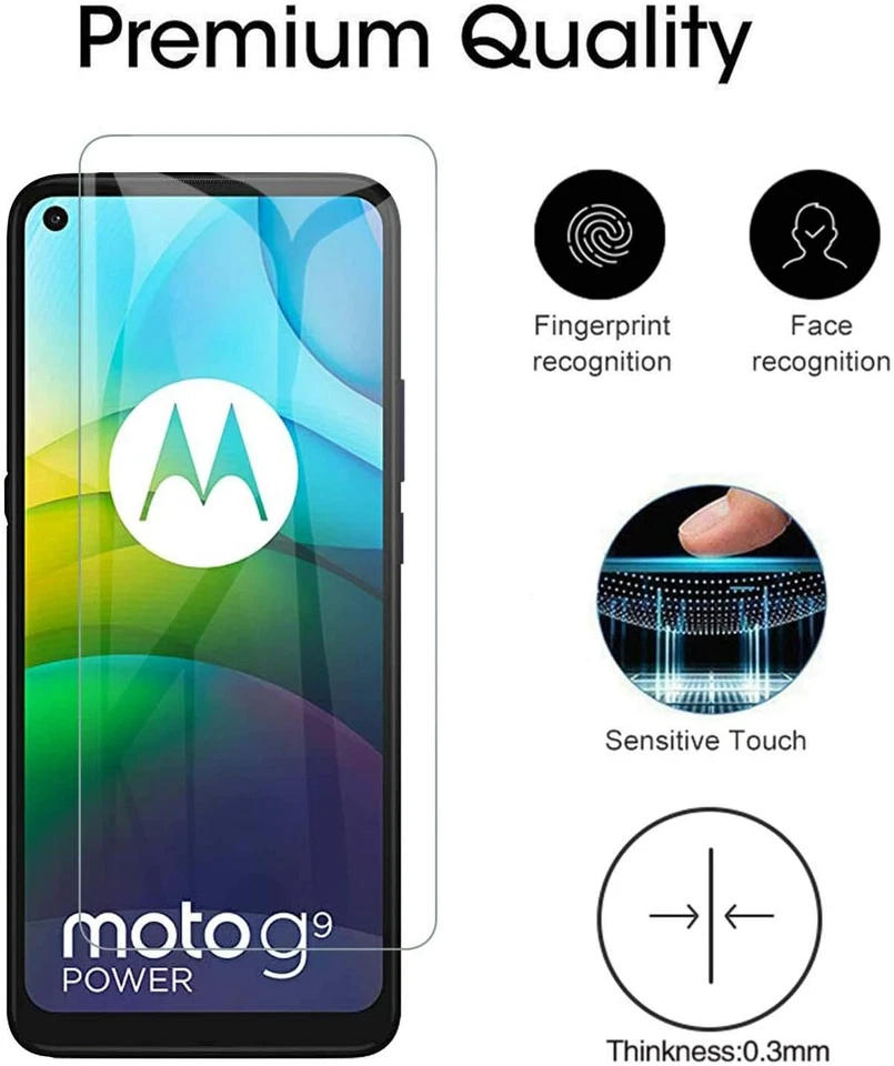 2x Genuine TEMPERED GLASS Screen Protectors Cover for Motorola Moto G9 Power - Image 3 of 4