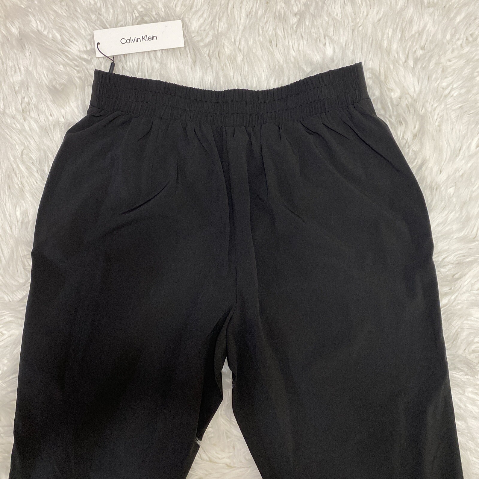 Calvin Klein Women's Black Crepe Straight Leg Trouser Pants Size Medium NWT image 2