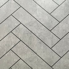 Grey Chevron Matt Tile Effect Bathroom Wall Panels Cladding Shower PVC Pk of 4