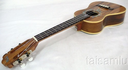 Solid Acacia Koa Tenor Ukulele,Sun abalone rosette, HUA537 - Picture 5 of 5