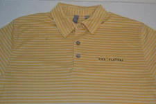 ASHWORTH GOLF TPC THE PLAYERS YELLOW GRAY DRY FIT POLO SHIRT MENS SIZE LARGE L