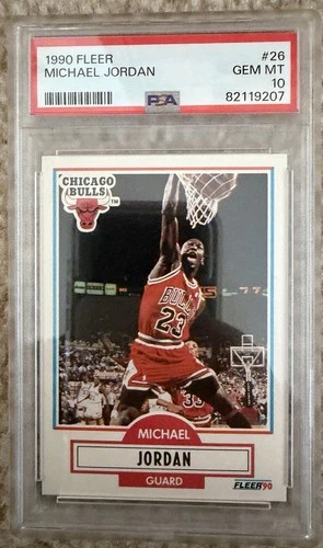 Michael Jordan 1990 Fleer Basketball Card Chicago Bulls #26 PSA 10