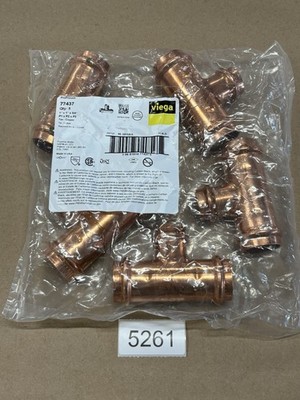 (5 Pack) Viega 77437 ProPress 1'' x 1'' x 3/4'' P1 x P2 xP3 Copper Tee