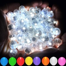 50pcs White LED Balloon Lights, Tiny Led Lights Mini Round LED Ball Lamp for