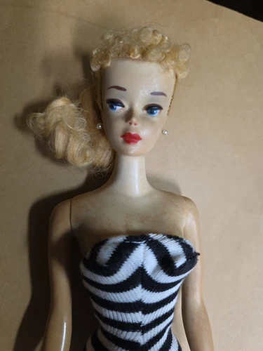 1959 Vintage BARBIE #3 BLONDE PONYTAIL BROWN LINER 