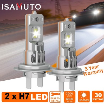 ISAMUTO H7 LED Headlight Bulb Kit High Low Beam 10000LM Super Bright 6500K White