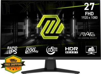 MSI MAG 274F 27'' 1080p 200Hz Gaming Monitor HDR HDMI VGA Black