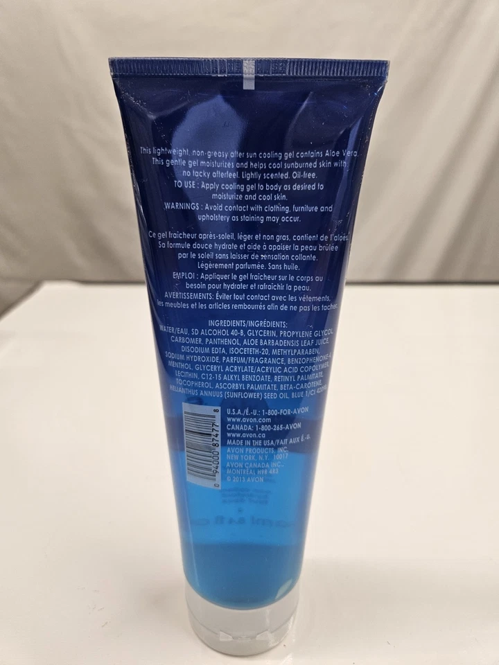 Avon Sun + охлаждение после солнца алоэ лед гель нелипкий увлажняющий 8,4 жидк. унц. Новый - Изображение 3 из 4