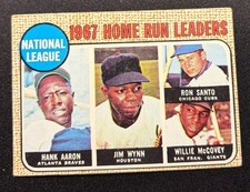 1968 TOPPS BASEBALL NL HOME RUN LEADERS #5 VG HANK AARON,JIM WYNN,SANTO, MCCOVEY