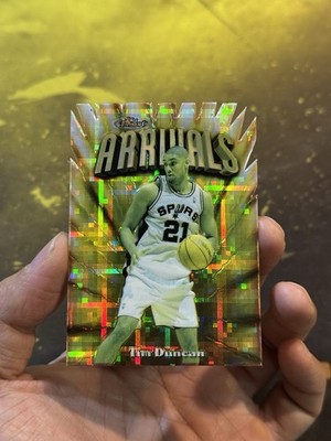 1997-98 Finest Tim Duncan RC GOLD EMBOSSED DIE-CUT Refractor 21/74 Jersey Number