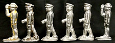 Antique WWII Era Military Toy Soldier Lot Of 6 Lead Tin Alloy Miniature 1940s