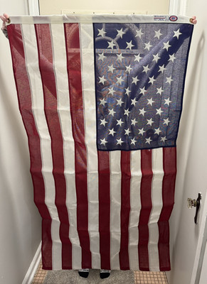 USA Flag BullDog 100% Cotton Bunting 50 Embroidered Stars 3'x5', NIB Annin