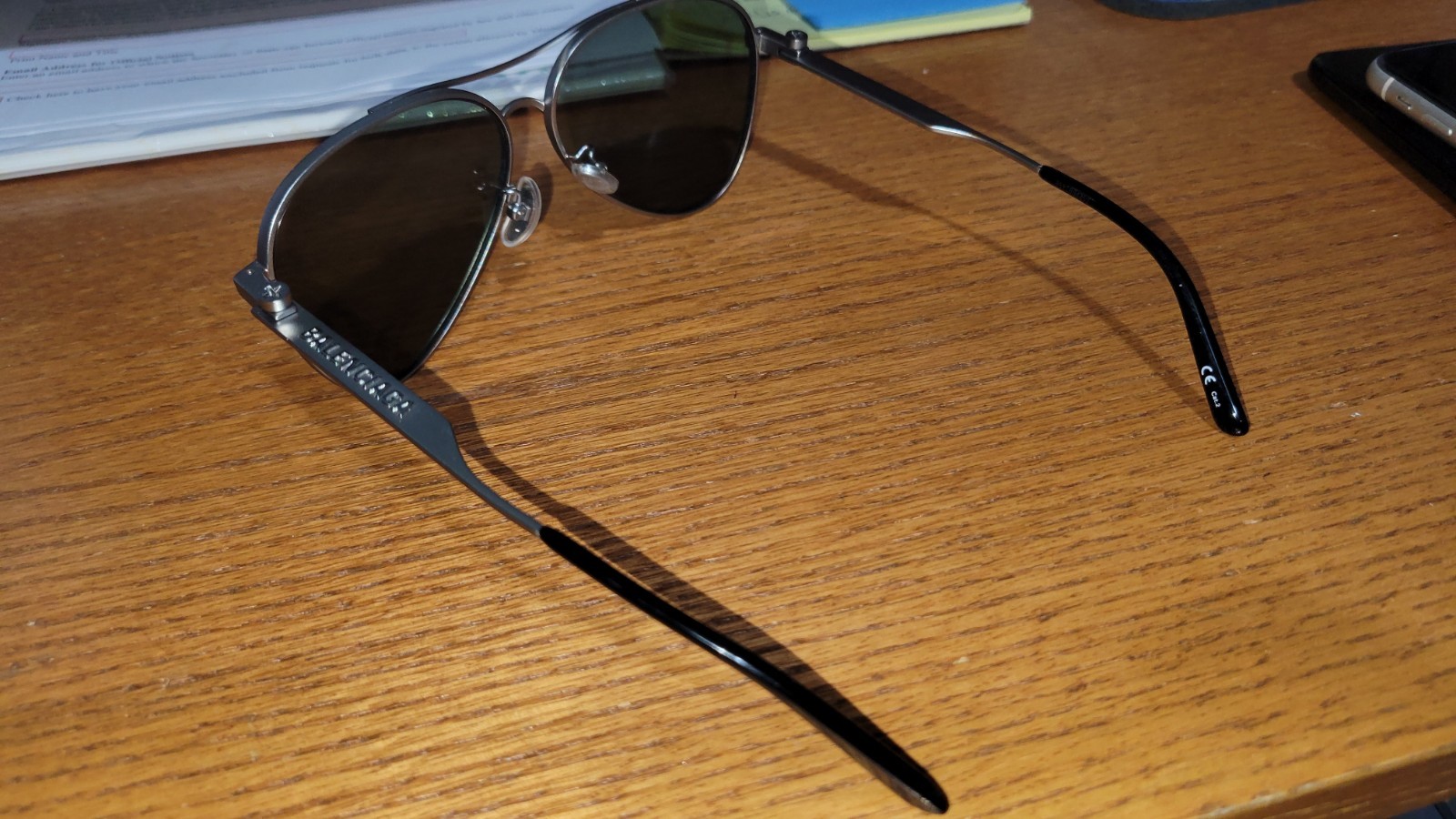 BALENCIAGA BB0167S 002 62mm Ruthenium Aviator Sunglasses Italy Unisex thumbnail 2