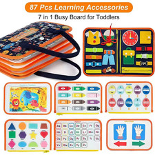 Orange Montessori Busy Board Ages 3 6 Sensory Educational Toy Fine Motor Skill